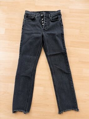 Denim Forum Yoko High rise slim fit Black Button-Fly Jeans